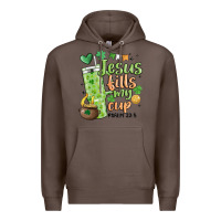 Coffee st. patricks day jesus fills my cup Premium Hoodie - MaliasSmallBusiness