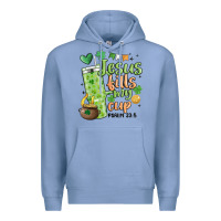 Colony Blue st. patricks day jesus fills my cup Premium Hoodie - MaliasSmallBusiness