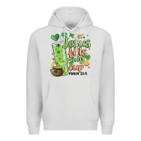 Dove Grey st. patricks day jesus fills my cup Premium Hoodie - MaliasSmallBusiness