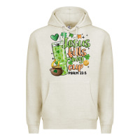 Oatmeal Heather st. patricks day jesus fills my cup Premium Hoodie - MaliasSmallBusiness