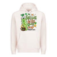 Pale Pink st. patricks day jesus fills my cup Premium Hoodie - MaliasSmallBusiness
