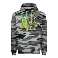 Slate Camo st. patricks day jesus fills my cup Premium Hoodie - MaliasSmallBusiness