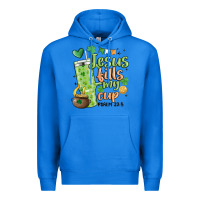 True Royal st. patricks day jesus fills my cup Premium Hoodie - MaliasSmallBusiness