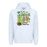 White st. patricks day jesus fills my cup Premium Hoodie - MaliasSmallBusiness