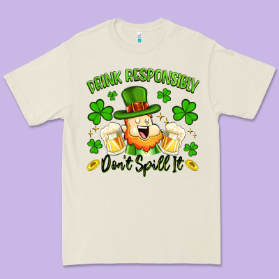 Drink Responsibly Dont Spill It Premium Tee Designed By Artiststas