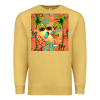 Antique Gold summer slipper and cocktail seamless pattern Premium Sweatshirt - BundleAndBundleShop