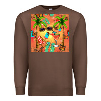 Chestnut summer slipper and cocktail seamless pattern Premium Sweatshirt - BundleAndBundleShop