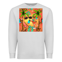 Dove Grey summer slipper and cocktail seamless pattern Premium Sweatshirt - BundleAndBundleShop