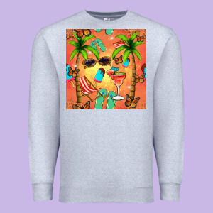 Summer Slipper And Cocktail Seamless Pattern Premium Sweatshirt Designed By Bundleandbundleshop