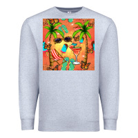 Heather Grey summer slipper and cocktail seamless pattern Premium Sweatshirt - BundleAndBundleShop