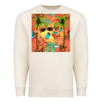 Sandshell summer slipper and cocktail seamless pattern Premium Sweatshirt - BundleAndBundleShop