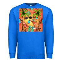 True Royal summer slipper and cocktail seamless pattern Premium Sweatshirt - BundleAndBundleShop