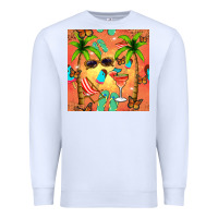 White summer slipper and cocktail seamless pattern Premium Sweatshirt - BundleAndBundleShop