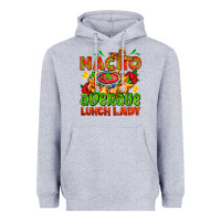 Heather Grey nacho average lunch lady  with nacho Heavyweight Hoodie - AdoDesignShop