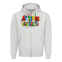 Dove Grey autism stitch seeing the world differently Zipper Hoodie - Zillion Design Studio