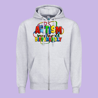 Autism Stitch Seeing The World Differently Zipper Hoodie Designed By Zillion Design Studio
