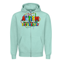 Seafoam autism stitch seeing the world differently Zipper Hoodie - Zillion Design Studio