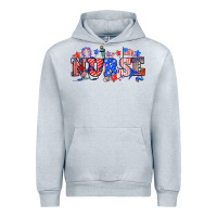 Heather Grey 4th of july nurse Urban Hoodie - NancyCooperArtShop