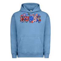 Pigment Pebble Blue 4th of july nurse Urban Hoodie - NancyCooperArtShop