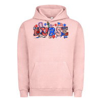 Pigment Salmon 4th of july nurse Urban Hoodie - NancyCooperArtShop
