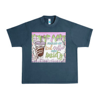 Midnight Navy fueled by iced coffee and anxiety Urban Heavy Tee - MaliasSmallBusiness