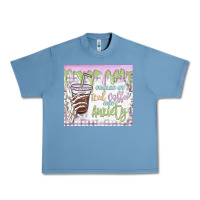 Pebble Blue fueled by iced coffee and anxiety Urban Heavy Tee - MaliasSmallBusiness