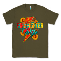 Army Green firefighter wife with lightning bolt Classic Tee - Zillion Design Studio