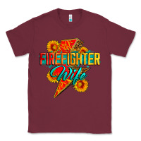 Burgundy firefighter wife with lightning bolt Classic Tee - Zillion Design Studio