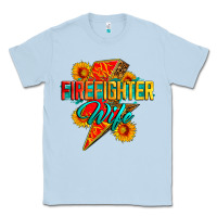 Dusty Blue firefighter wife with lightning bolt Classic Tee - Zillion Design Studio