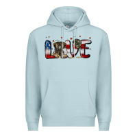 Blue Mist love army Premium Hoodie - MaliasSmallBusiness