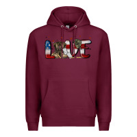 Burgundy love army Premium Hoodie - MaliasSmallBusiness