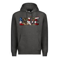 Charcoal Heather love army Premium Hoodie - MaliasSmallBusiness
