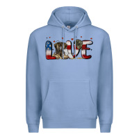Colony Blue love army Premium Hoodie - MaliasSmallBusiness