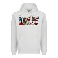 Dove Grey love army Premium Hoodie - MaliasSmallBusiness