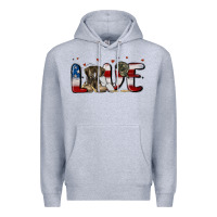 Heather Grey love army Premium Hoodie - MaliasSmallBusiness