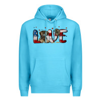 Ocean Blue love army Premium Hoodie - MaliasSmallBusiness