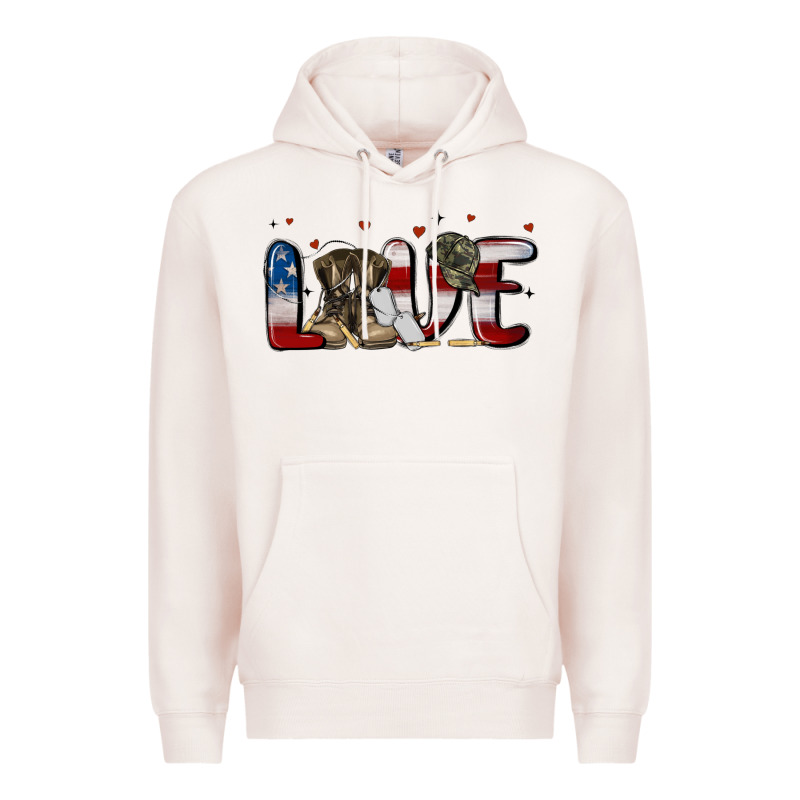 Love Army Premium Hoodie by MaliasSmallBusiness | Teevron