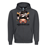 Smoke baseball life messy bun Zipper Hoodie - Zillion Design Studio