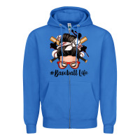 True Royal baseball life messy bun Zipper Hoodie - Zillion Design Studio