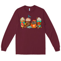 Burgundy American football coffee cups Long Sleeve Tee - AdoDesignShop