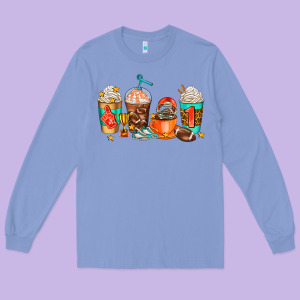 American Football Coffee Cups Long Sleeve Tee Designed By Adodesignshop