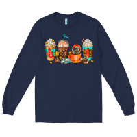 Navy American football coffee cups Long Sleeve Tee - AdoDesignShop
