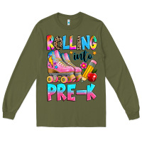 Army Green rolling into pre k grade Long Sleeve Tee - texasbilliewilder