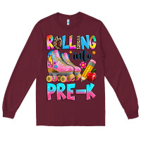 Burgundy rolling into pre k grade Long Sleeve Tee - texasbilliewilder