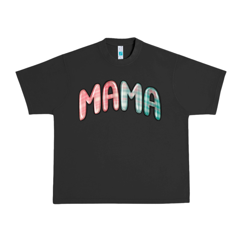 Mama Christmas Plaid Urban Heavy Tee by MaliasSmallBusiness | Teevron