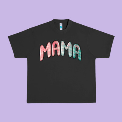 Urban Heavy Tee mama christmas plaid