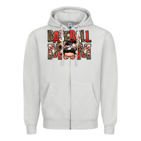 Dove Grey baseball mom messy bun Zipper Hoodie - Zillion Design Studio