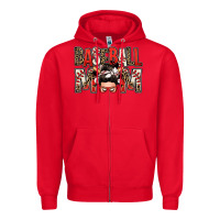 Red baseball mom messy bun Zipper Hoodie - Zillion Design Studio