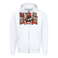 White baseball mom messy bun Zipper Hoodie - Zillion Design Studio