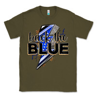 Army Green back the blue with lightning bolt Classic Tee - Zillion Design Studio